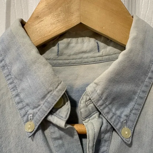 Vintage 1990s Chambray Men's Shirt Button Up Large - Picture 3 of 7